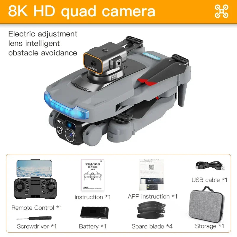Professional 8K Dual Camera GPS Drone with 5G FPV, Optical Flow and Brushless Motor
