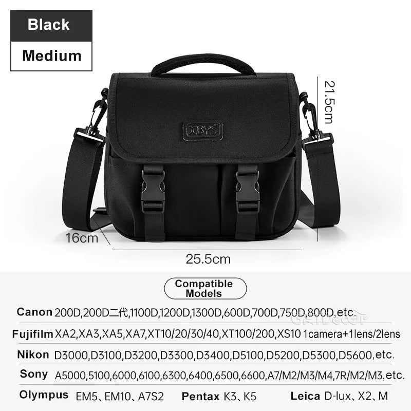 Portable Shoulder Camera Storage Bag for DSLR Mirrorless Cameras and Lenses Travel Organizer