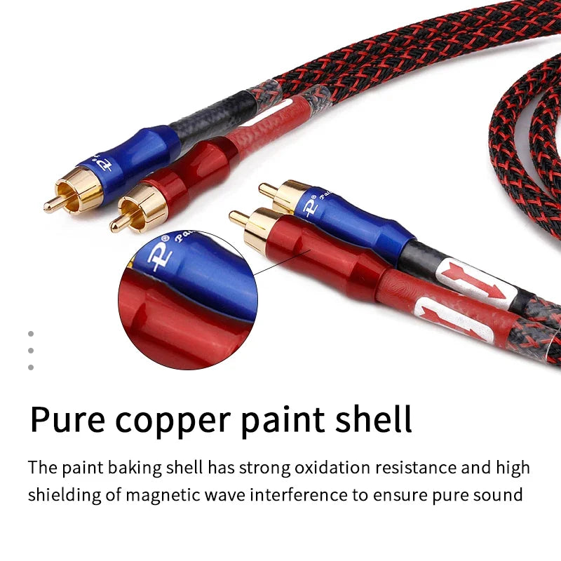 High-Performance Hi-Fi 2RCA to 2RCA Stereo Interconnect Cable for Premium Audio Systems
