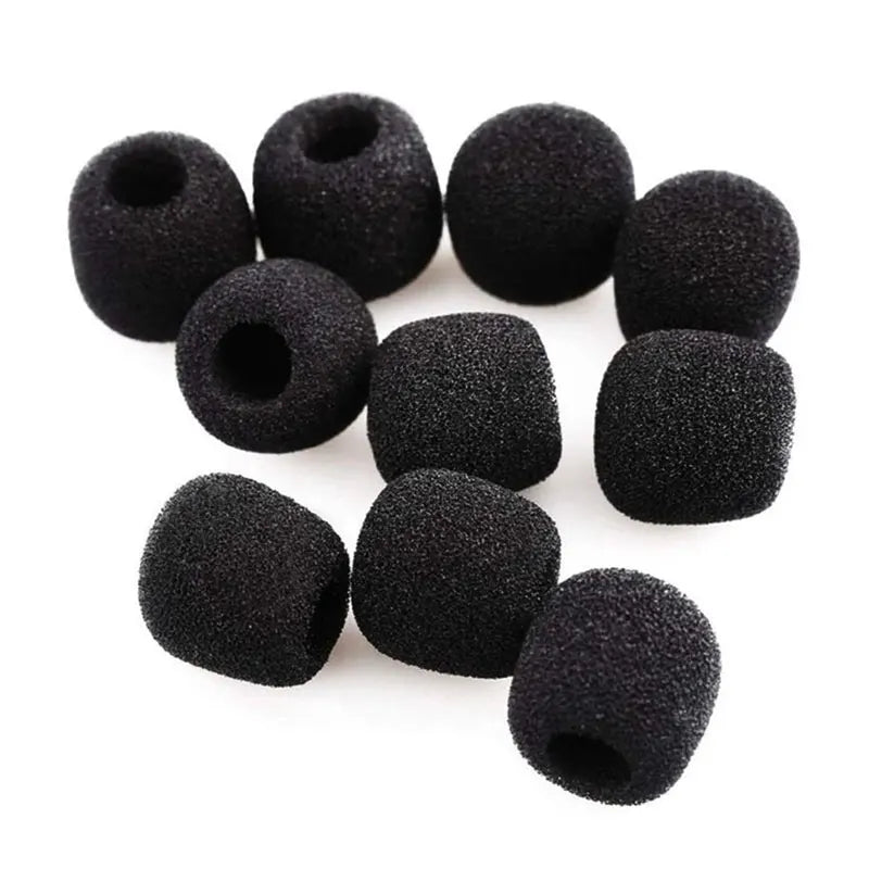 JCD 10pcs Mini Microphone Foam Covers, Windshield Sponge Mic Protectors for Headsets