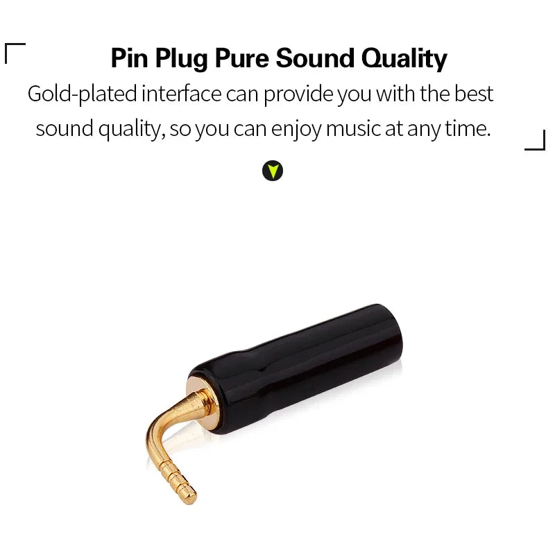 8 Piece 2mm Speaker Wire Banana Plug Set with Gold Plated Screw Lock Connectors