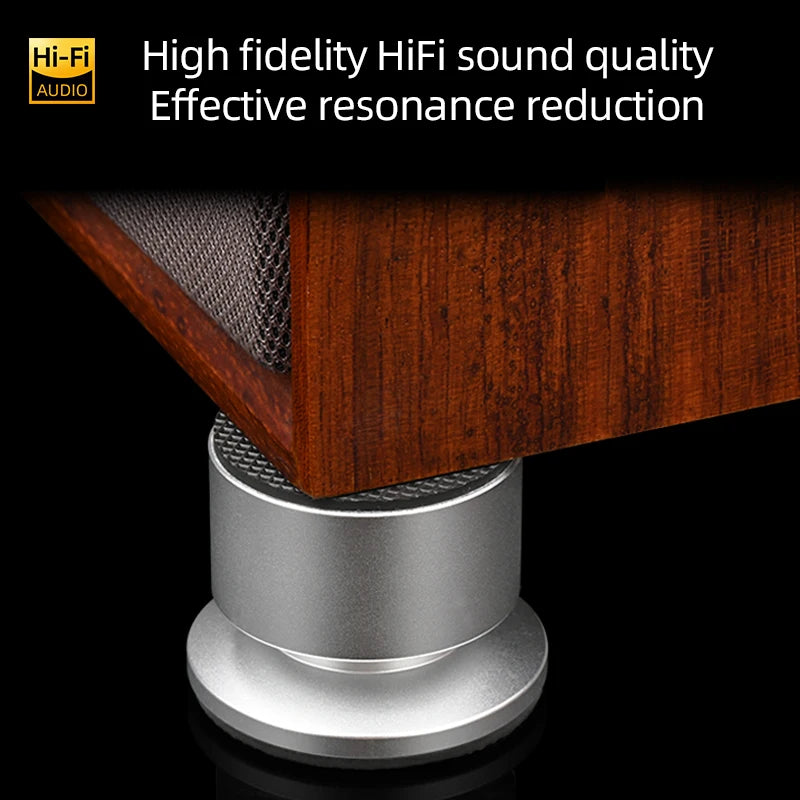 High Fidelity Adjustable Speaker Spike Feet Aluminium and Carbon Fibre Isolating Pads