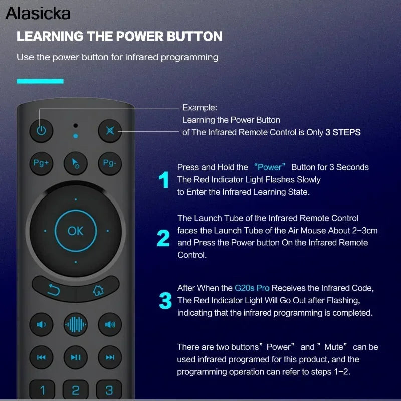 Wireless Smart Voice Air Mouse Remote with Gyroscope and Backlit Keys for Android TV Box