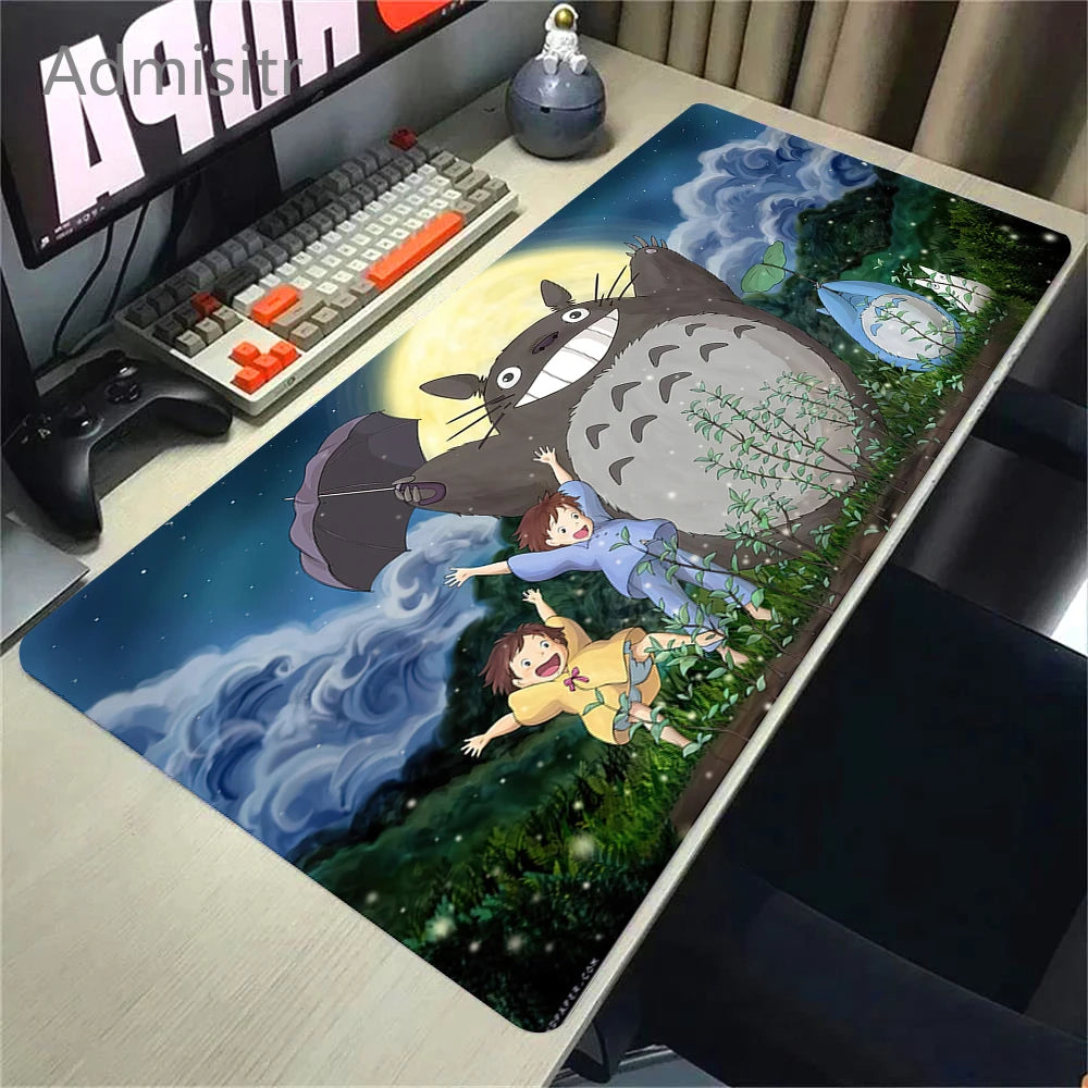 Large Cute Cat Gaming Mouse Pad Non-slip XL Desk Mat with HD Print and Stitched Edges