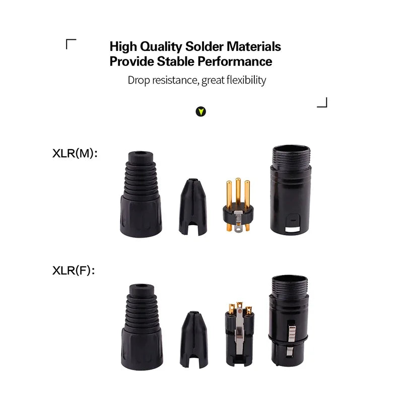 3 Pin XLR Male to Female Microphone Audio Adapter Connectors Set of 4 for Studio Use