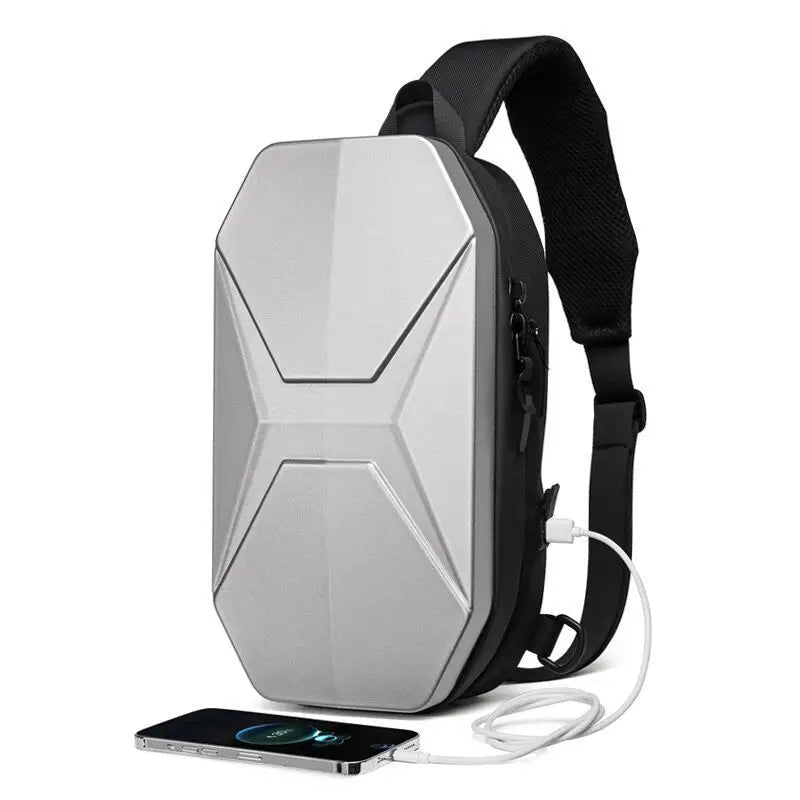 Anti Theft Water Resistant Chest Sling Bag with USB Charging for Travel Work and Daily Use