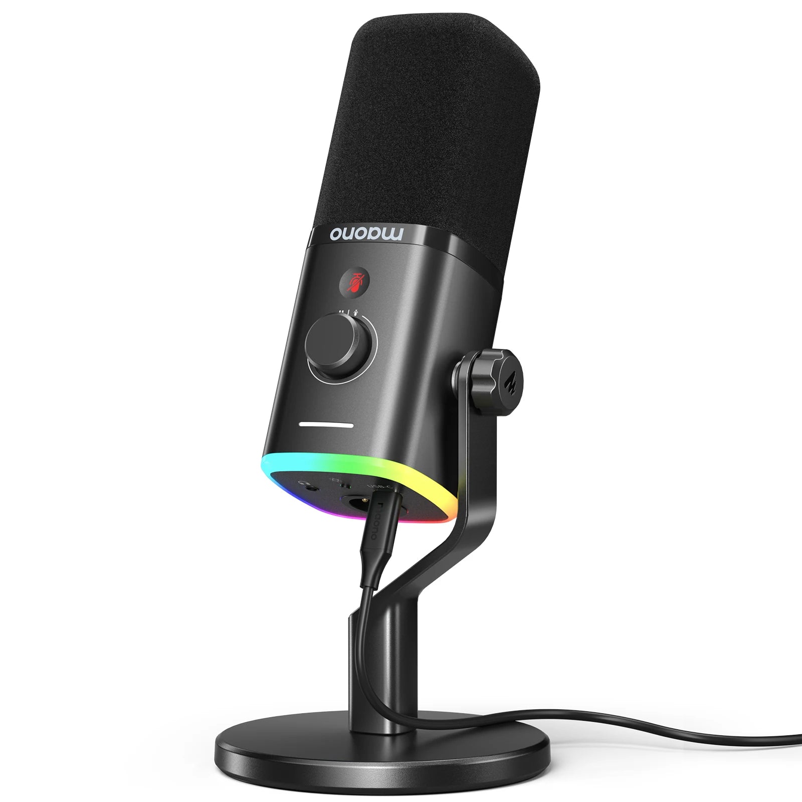 RGB Dynamic Gaming Microphone with USB and XLR Output Noise Reduction for Streaming Recording
