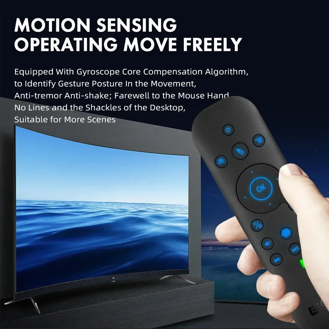Wireless Dual Mode Air Mouse Voice Remote with Bluetooth and 2.4G for TV Box and Projector
