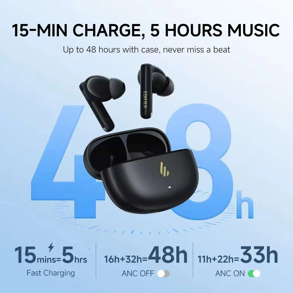 True Wireless Noise Cancelling Bluetooth Earbuds with Waterproof Design and Gaming Mode