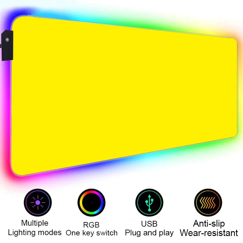 Large RGB Gaming Mouse Pad with LED Backlight Non-Slip Surface for Keyboard and Desk Setup