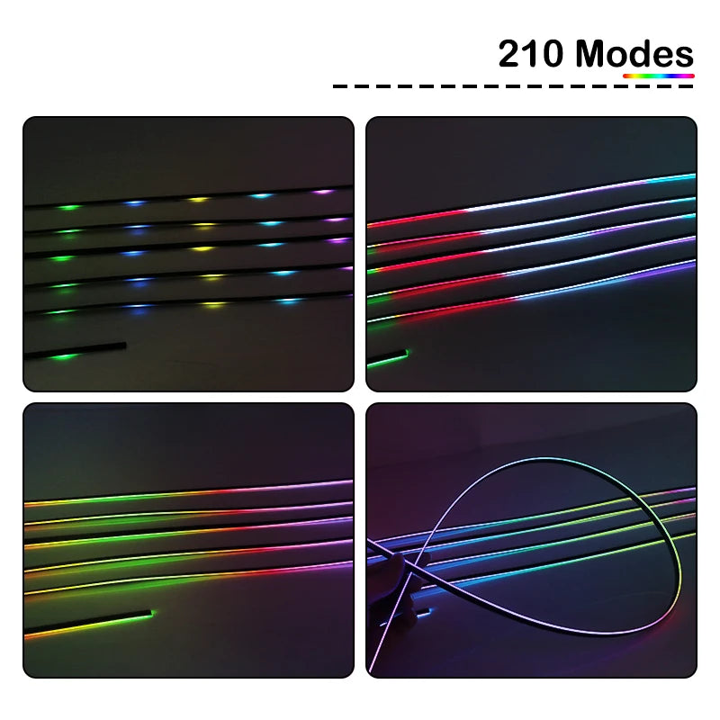 RGB Interior Ambient Car Light Strip with 64 Colour Acrylic LED Symphony Effect