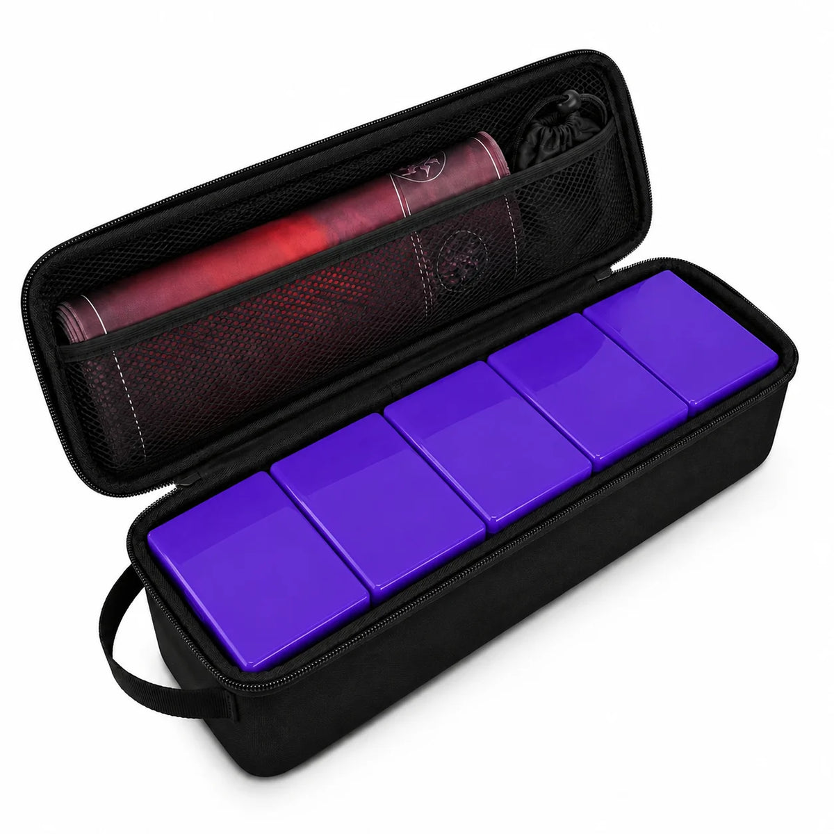 Premium Card Storage Case with Hard EVA Shell and 5 Deck Boxes for Trading and Sports Cards