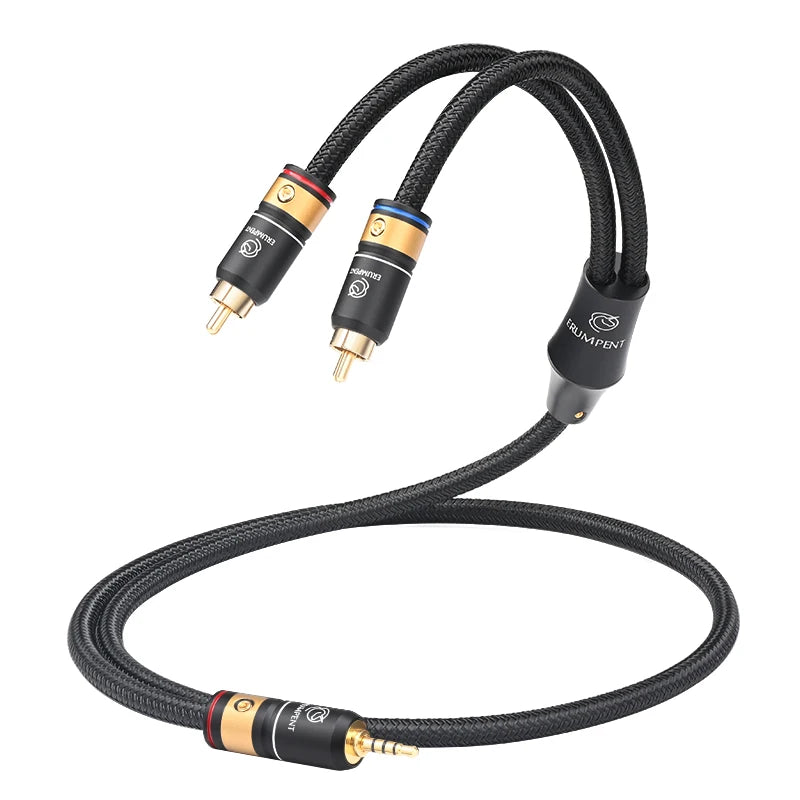 Premium 2.5mm to 2RCA HiFi Audio Cable for Amplifiers Mixers and Headphones with Shielding