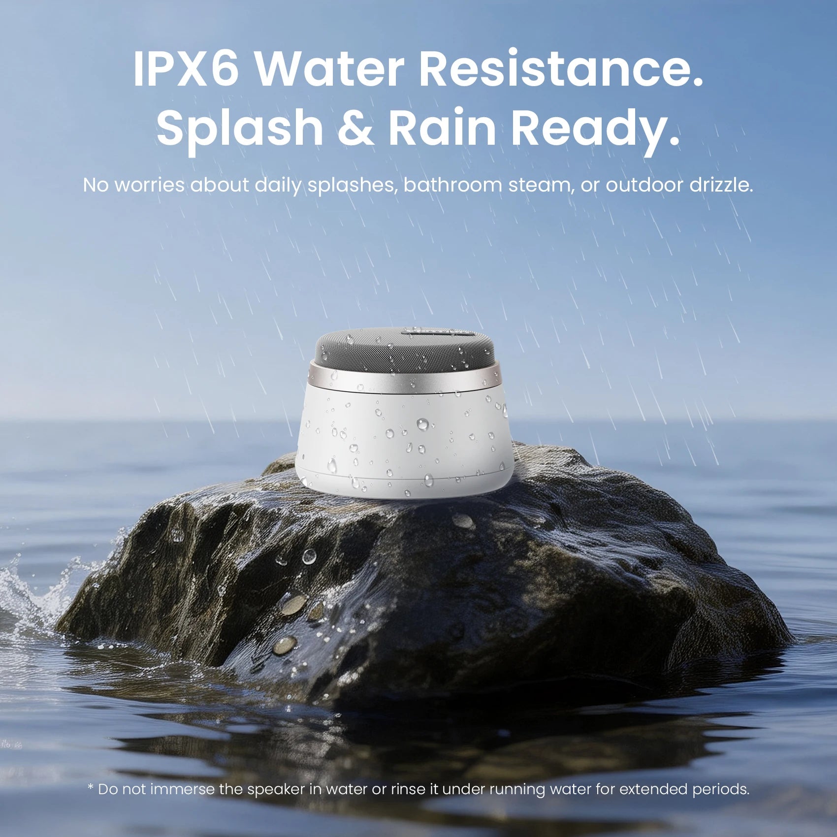 Magnetic Portable Bluetooth Speaker with IPX6 Waterproof and Enhanced Bass for Outdoor Use