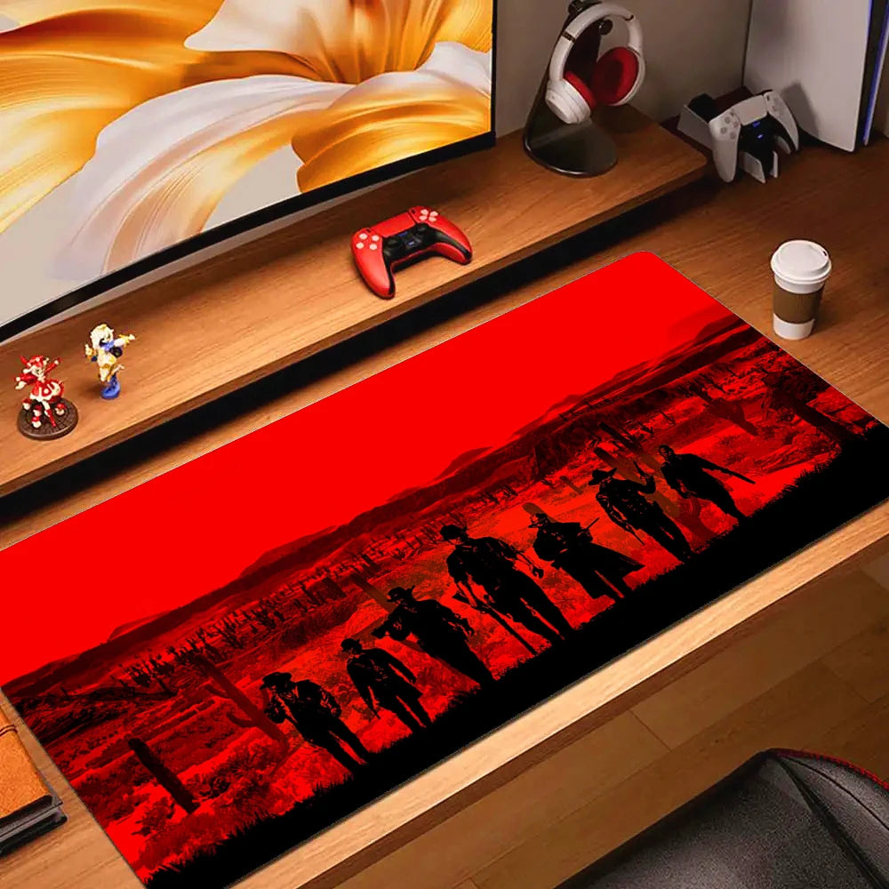 Large Non-slip Gaming Mouse Pad with Stitched Edges and Comfortable Rubber Base for Desktop Use