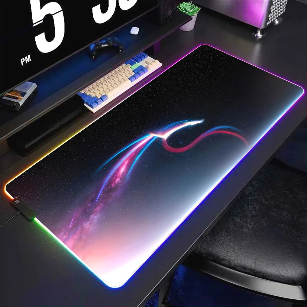 RGB LED Gaming Mouse Pad XXL Large Waterproof Desk Mat with Non Slip Base and Soft Surface