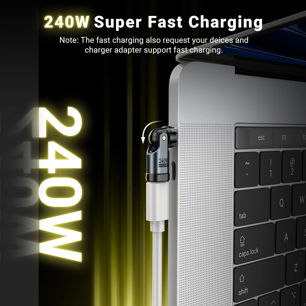 9-pin Magnetic USB-C OTG Adapter 240W PD Fast Charging Data Connector for Laptop and iPhone