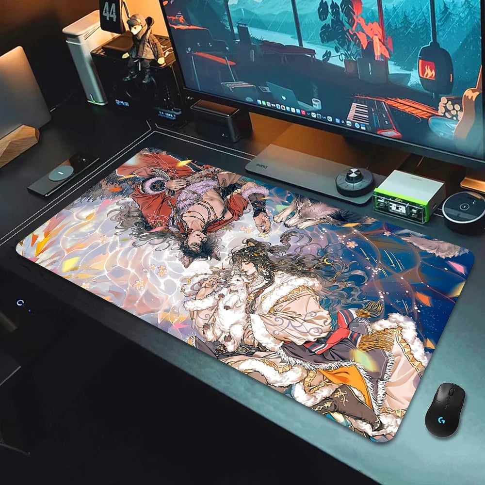 Large Gaming Mouse Pad Anime Desk Mat Non-slip Rubber Surface for Computer and Laptop Setups