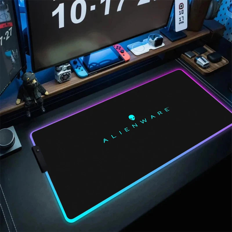 Large RGB LED Mouse Pad with Non-Slip Base, Waterproof Gaming Desk Mat for PC and Laptop Setup
