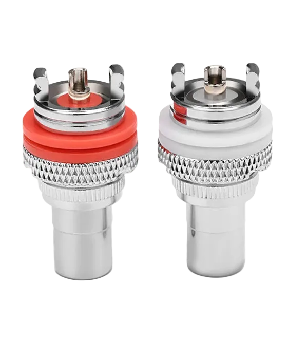 8 Piece Pure Copper RCA Female Socket Connectors with Rhodium Plating for HiFi Audio