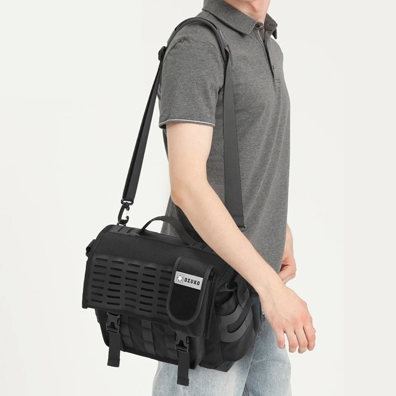 Large Capacity Water Resistant Shoulder Messenger Bag for Outdoor Travel and Everyday Use