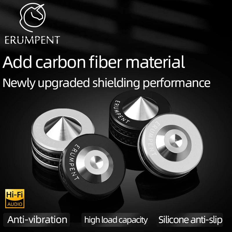 HiFi Speaker Isolation Spikes and Carbon Fibre Floor Mats for Amplifiers and Audio Systems