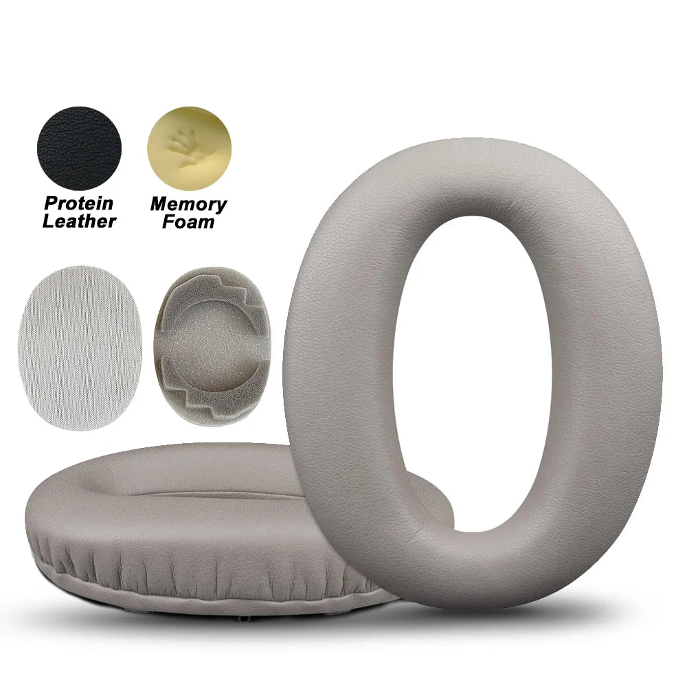 Premium Replacement Memory Foam and Protein Leather Earpads for Sony Over-Ear Headphones