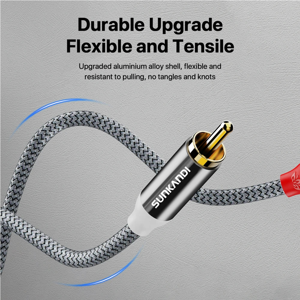 RCA to 3.5mm Stereo Audio Cable for Smartphones Tablets Speakers HDTV & Home Audio Devices
