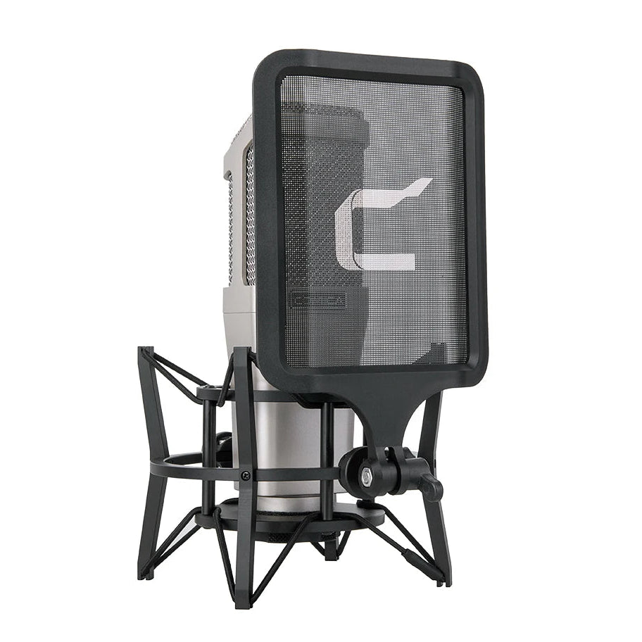 Professional Studio XLR Condenser Cardioid Microphone with Large Diaphragm and Pop Shield