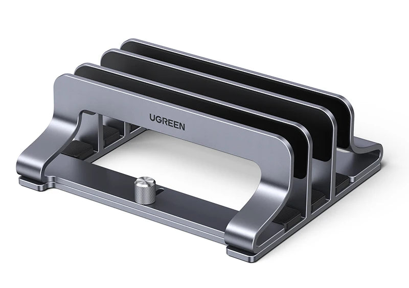 Vertical Aluminium Laptop Stand Triple Slot Holder for MacBook Pro Air Tablet iPad Phone