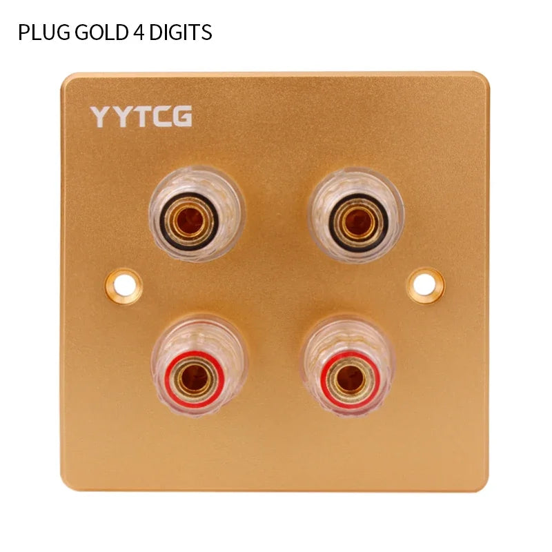 Premium 5.1 Channel Audio Terminal Wall Plate with Banana Speaker Connectors