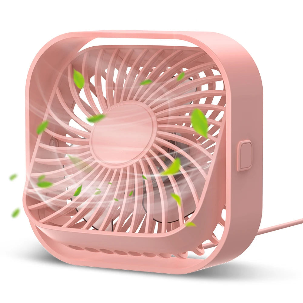 Portable USB Desk Fan Quiet Mini Table Fan with Strong Airflow Three Speed and 360 Degree Rotation