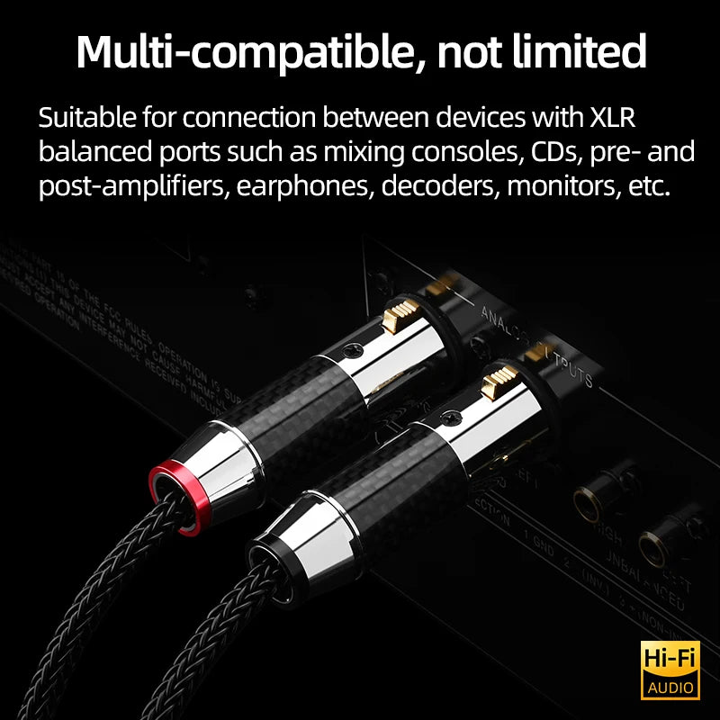 Premium OCC Silver Plated XLR Male to Female Balanced Audio Cable Pair for Studio Use