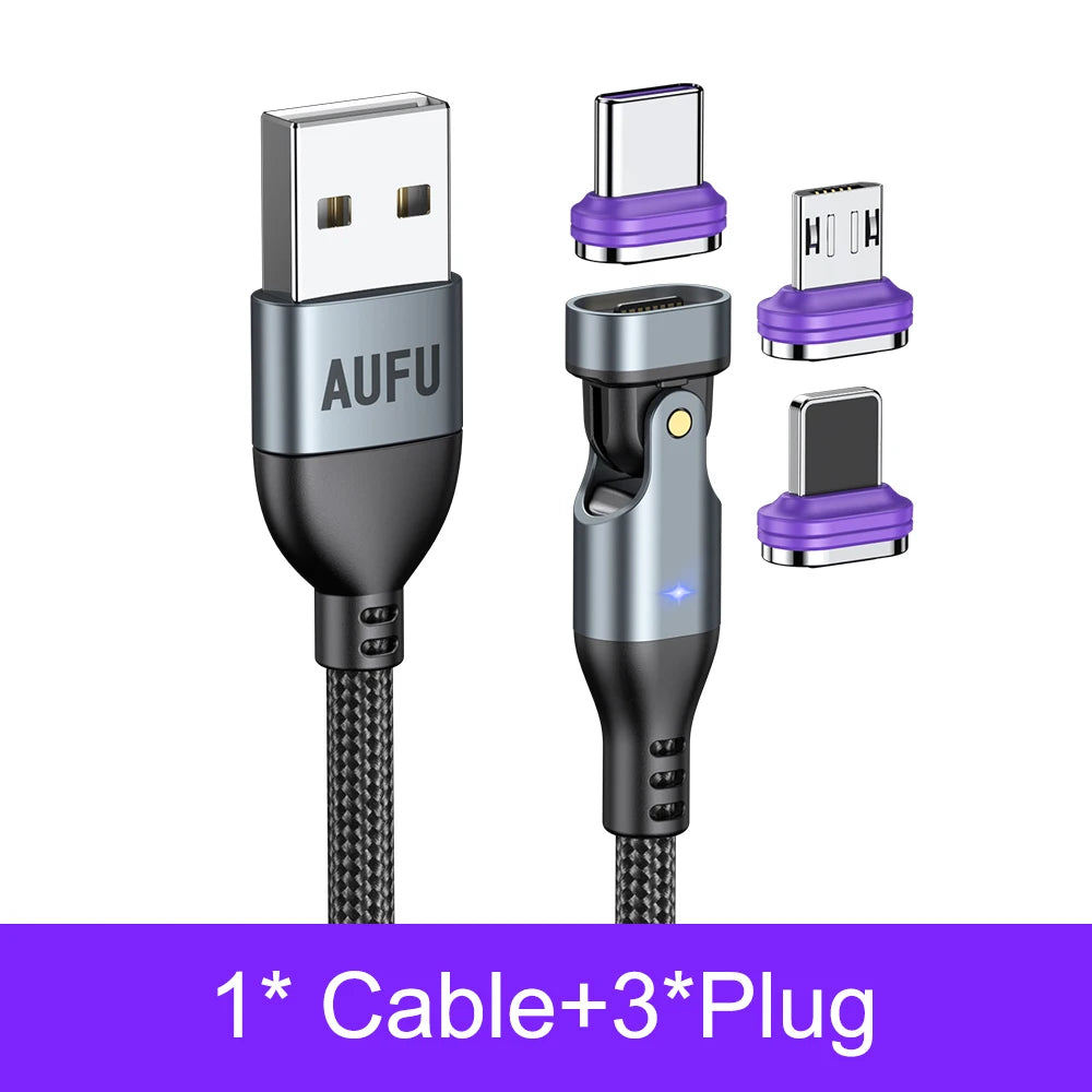 Magnetic USB Fast Charging Cable 3in1 Braided Power and Data Sync Wire
