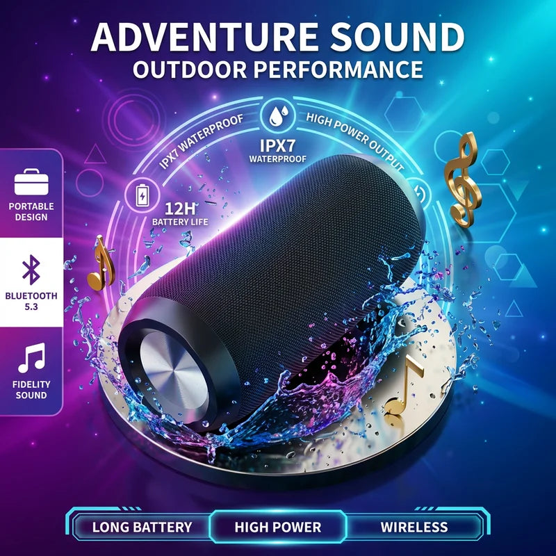 Portable Bluetooth Speaker Powerful Bass Wireless Subwoofer Outdoor Party Sound Box TF USB