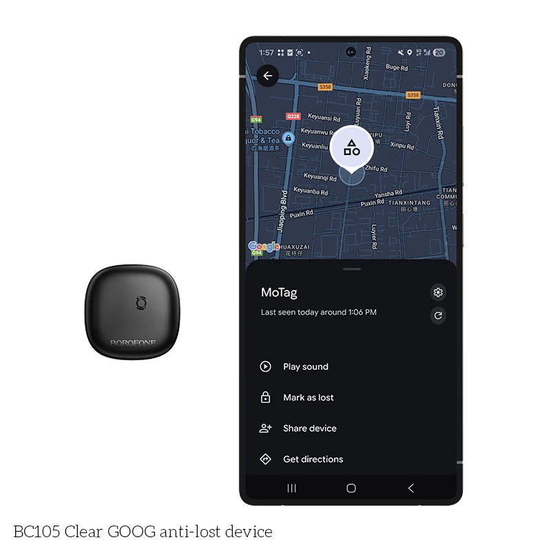 Bluetooth GPS Tracker for Keys Luggage Pets - Waterproof Anti-Loss Device Compatible with Google App
