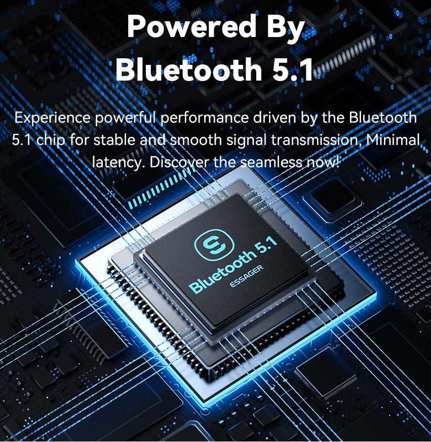 2-in-1 Bluetooth 5.1 Audio Receiver and Transmitter with 3.5mm AUX for TV Car and Earphones