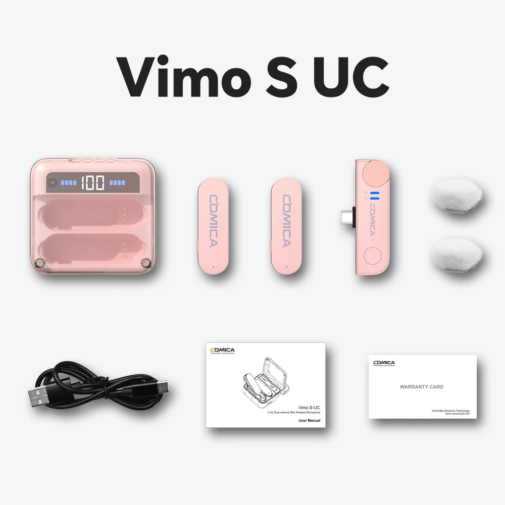 Dual Wireless Lavalier Microphone System with Noise Cancelling for iPhone Android Vlogging Podcast