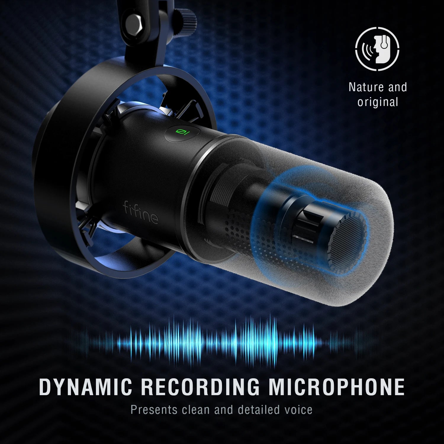 XLR and USB Dynamic Recording Microphone with Real-Time Monitoring Gain Control Touch Mute for PC