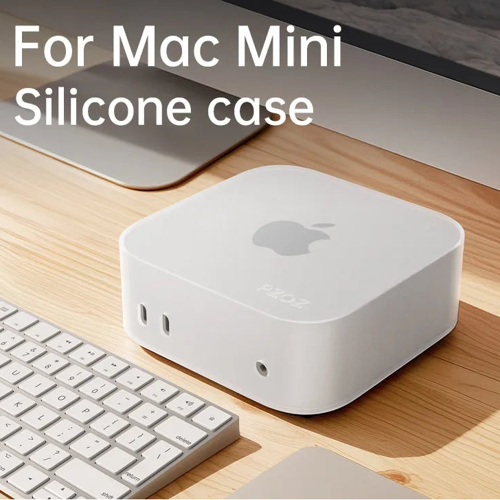 Silicone Protective Case for Mac Mini M4 Shock Absorbing Soft Cover Dustproof and Drop Resistant
