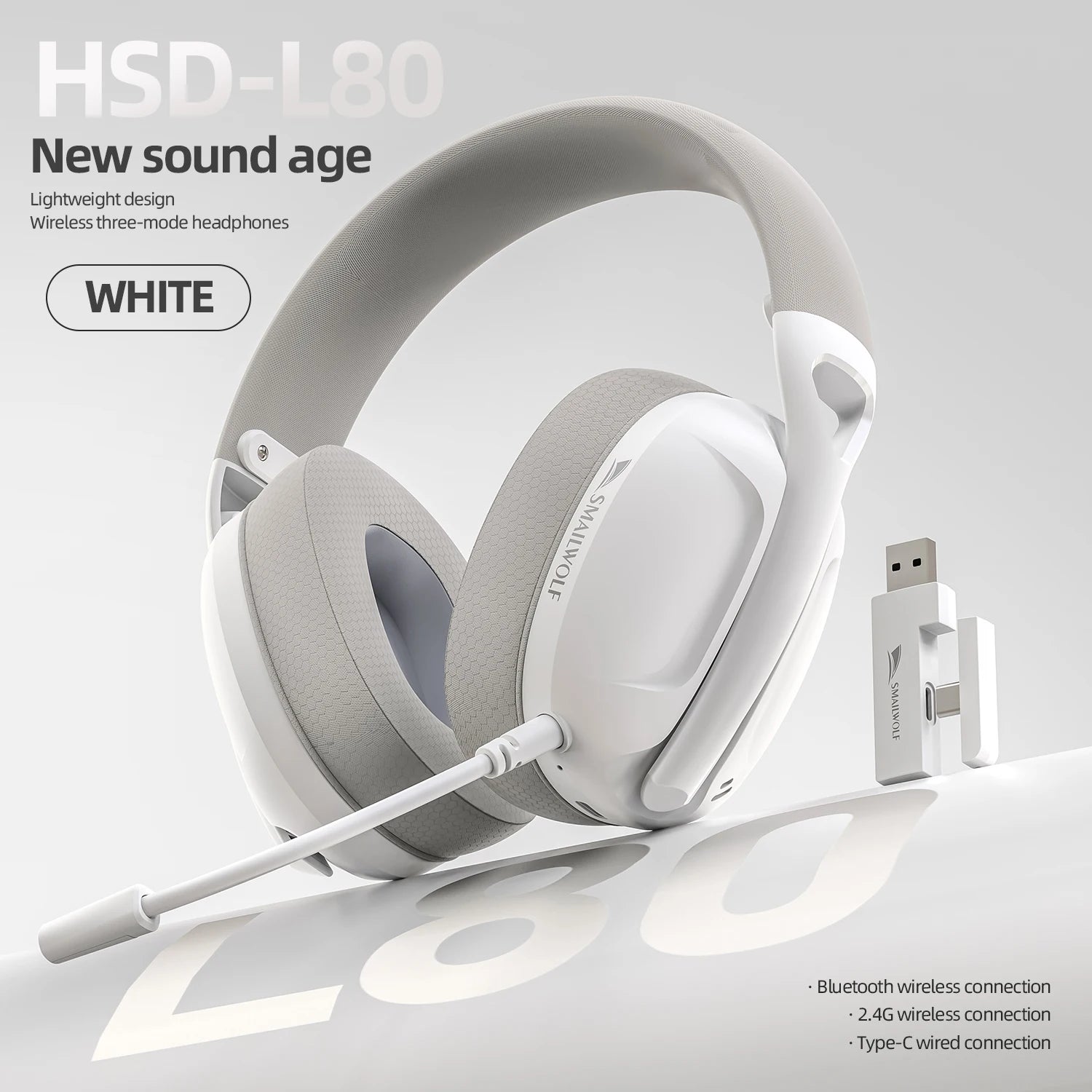 Wireless Bluetooth Three Mode Gaming Headset with Microphone and Lightweight Design