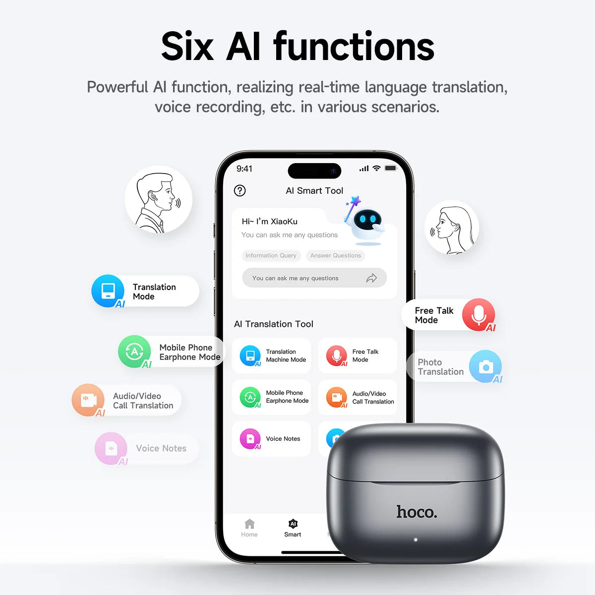Wireless In-Ear Headphones with AI Translation, Active Noise Cancelling and App Control