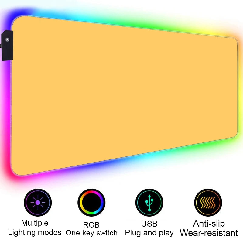 Large RGB Gaming Mouse Pad with LED Backlight Non-Slip Surface for Keyboard and Desk Setup