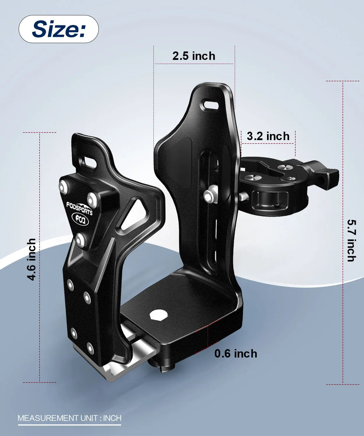 Universal Motorcycle and Bicycle Adjustable Water Bottle Holder with 360 Degree Rotation