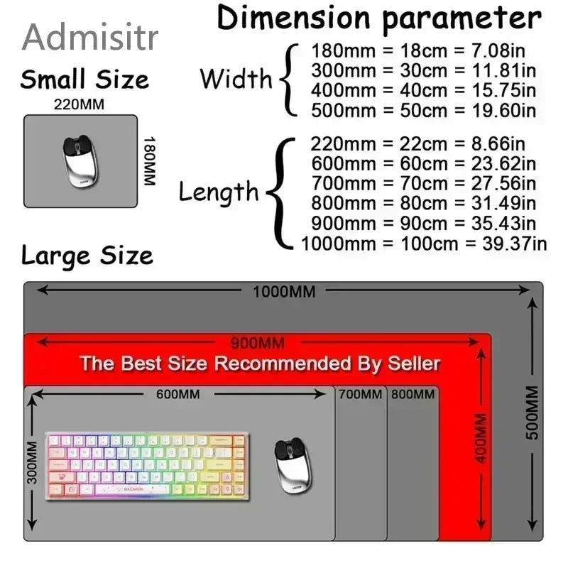 Large Extended Gaming Mouse Pad Desk Mat for Laptops Keyboard Office and Anime Themed Setups