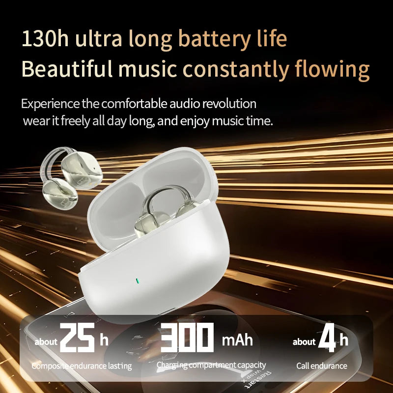 Wireless Bluetooth Earclip Earphones with Charging Case and HIFI Sound for Sport and Running