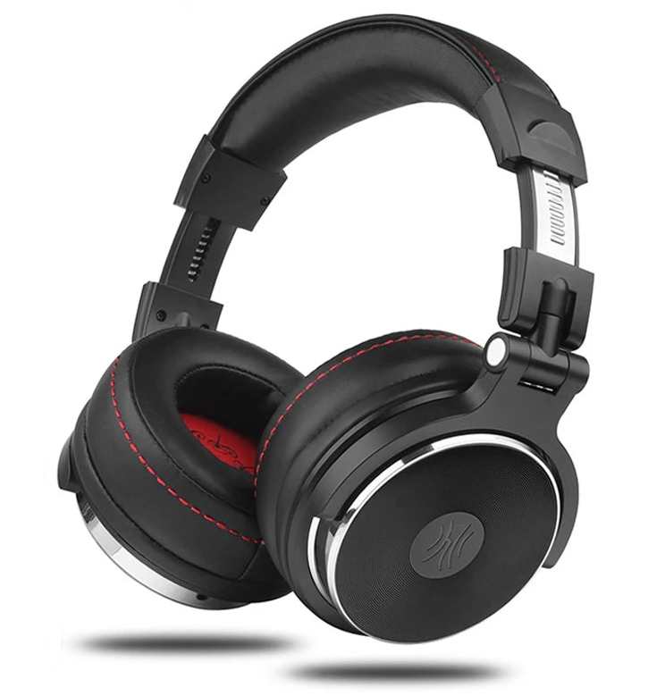 Professional Wired Studio Monitor Headphones with Microphone Over Ear Headset for Mixing and Gaming