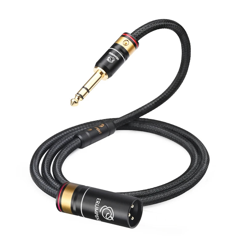 Premium 6.35mm TRS to XLR Balanced Stereo Audio Cable for Microphone and Speaker Connection