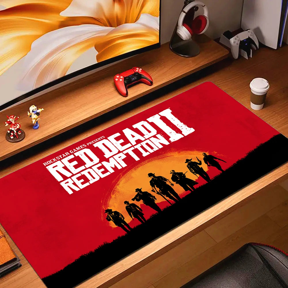 Large Non-slip Gaming Mouse Pad with Stitched Edges and Comfortable Rubber Base for Desktop Use