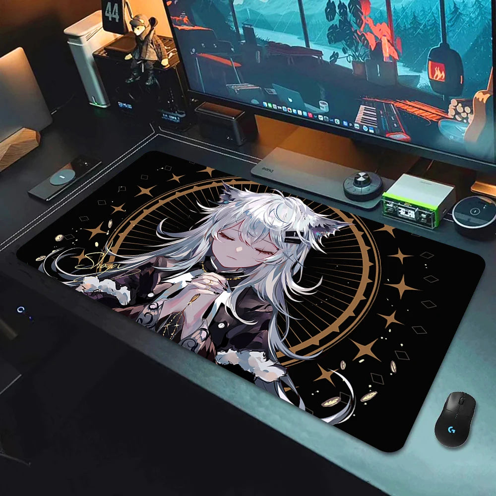 Large Gaming Mouse Pad with Non-Slip Rubber Base and Anime-Inspired Design for E-Sports Setups